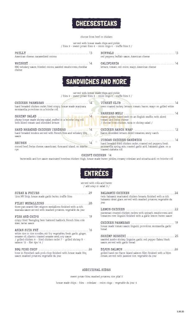 2025 Summer Menu 